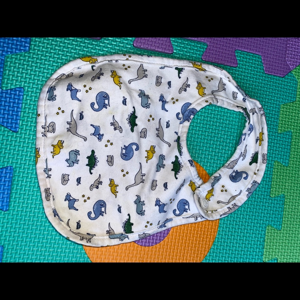 Dino baby bib